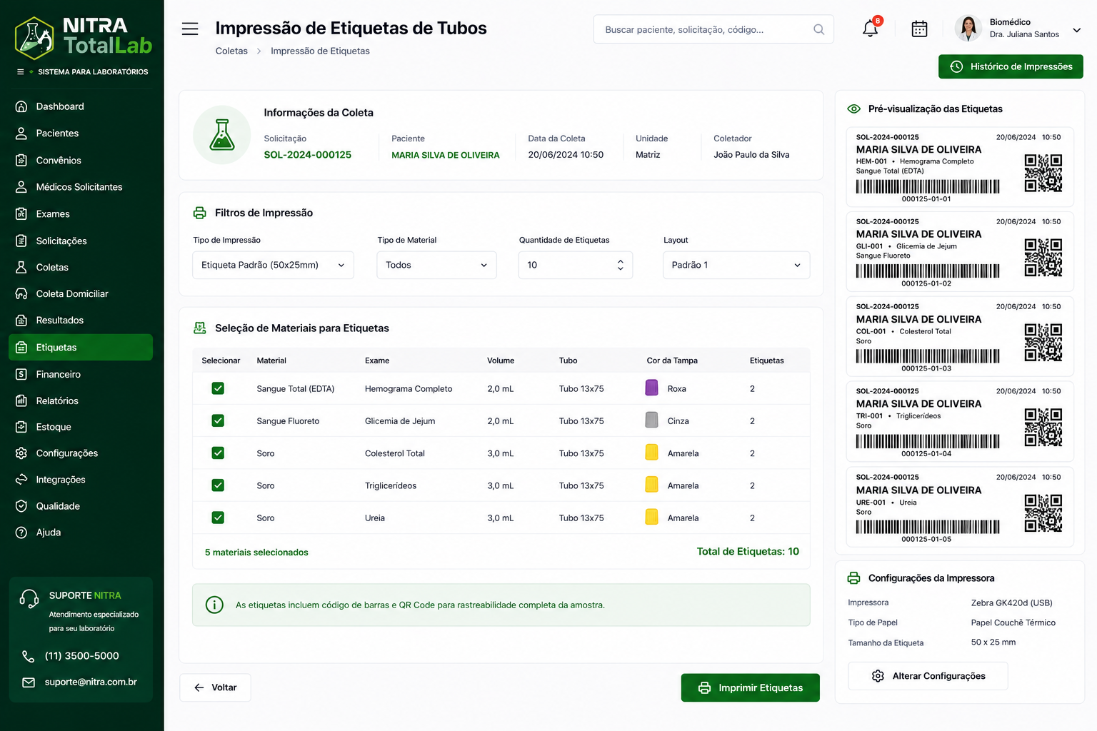 Sistema Nitra TotalLAB (Analises Clínicas)